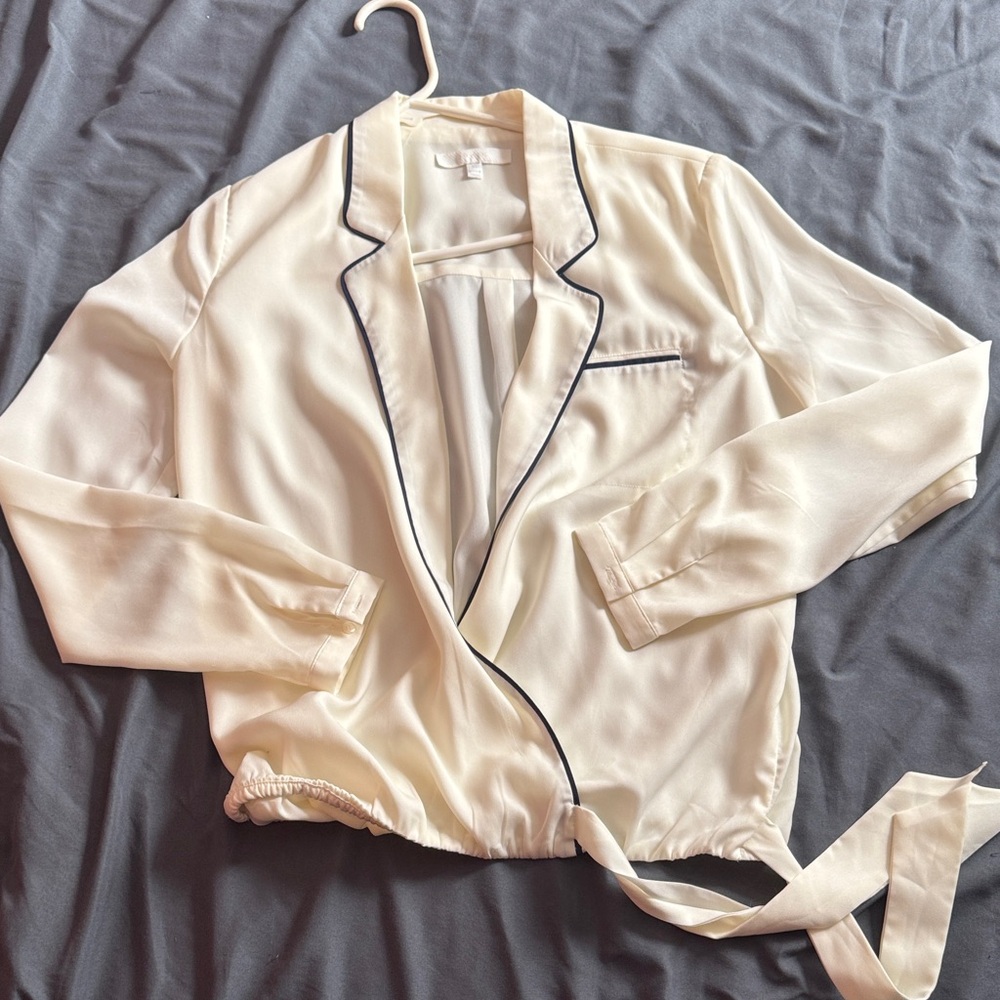 Aryn K deep plunge blouse